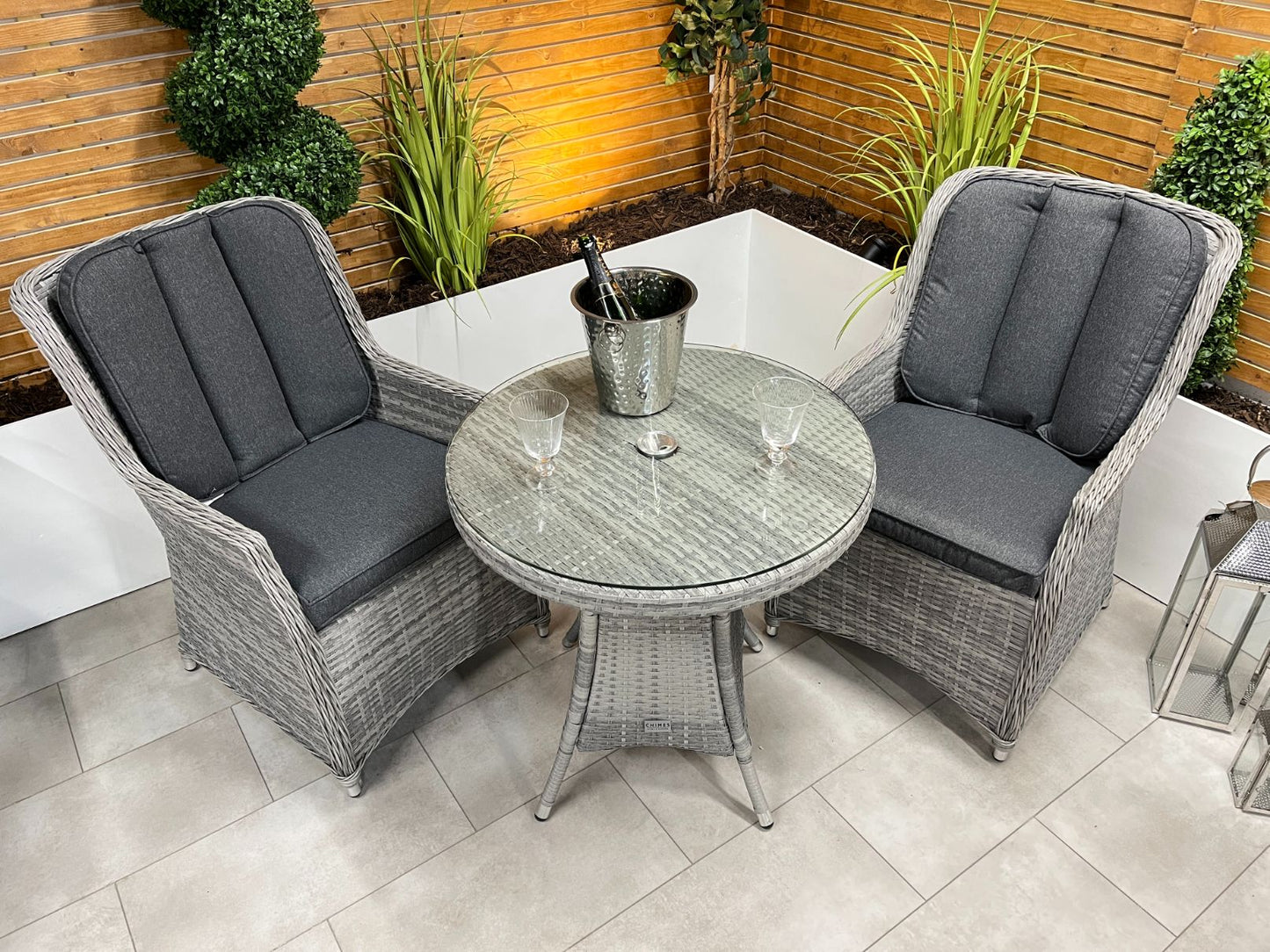 Chimes - Stone Grey Bella 2 Seat Bistro - 75cm Standard Table