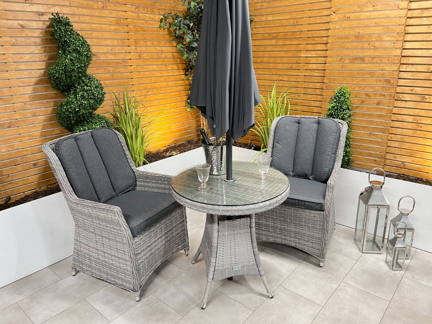 Chimes - Stone Grey Bella 2 Seat Bistro - 75cm Standard Table