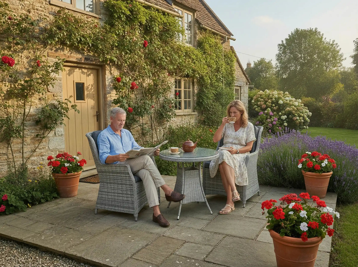 Chimes - Stone Grey Bella 2 Seat Bistro - 75cm Standard Table