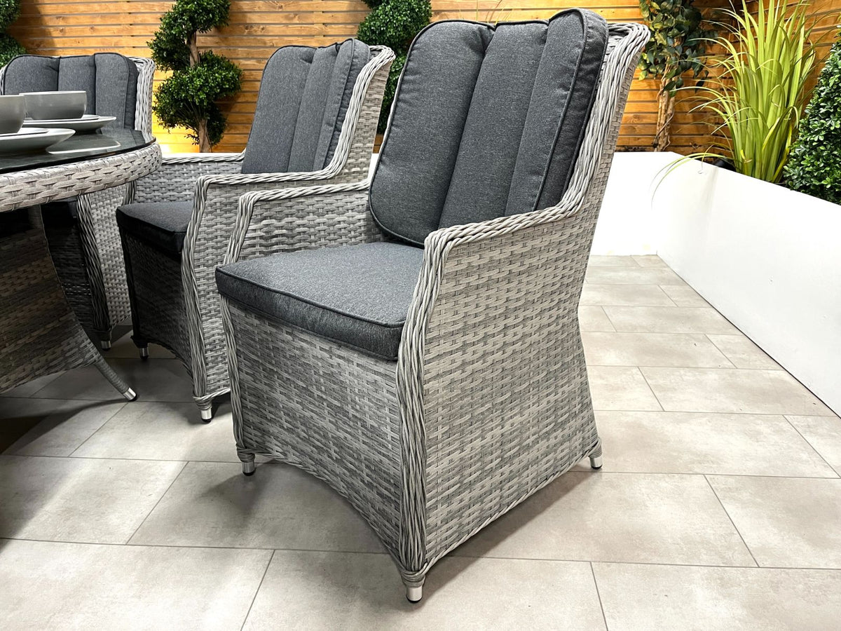 Chimes - Stone Grey Bella 8 Seat Round Dining Set - 1.8 Meter Round Standard Table - LAST ONE