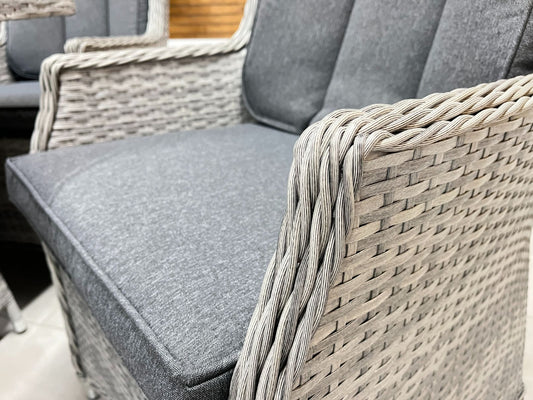 Chimes - Stone Grey Bella 8 Seat Rectangular Dining Set - 1 Meter x 2 Meter Rectangular Standard Table