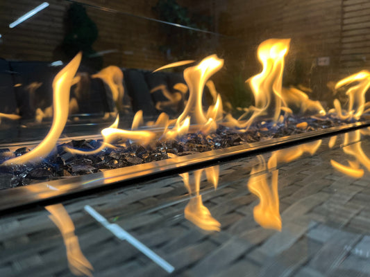 Chimes - Stone Grey Bella 8 Seat Rectangular Dining Set - 1 Meter x 2 Meter Rectangular Table With Firepit Table