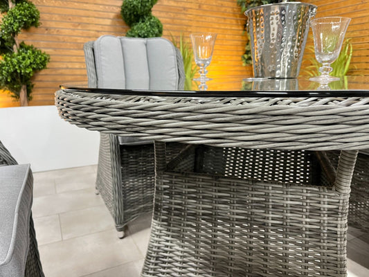 Chimes - Prestige Grey Madrid 4 Seat Dining Set - 1.05m Round Table