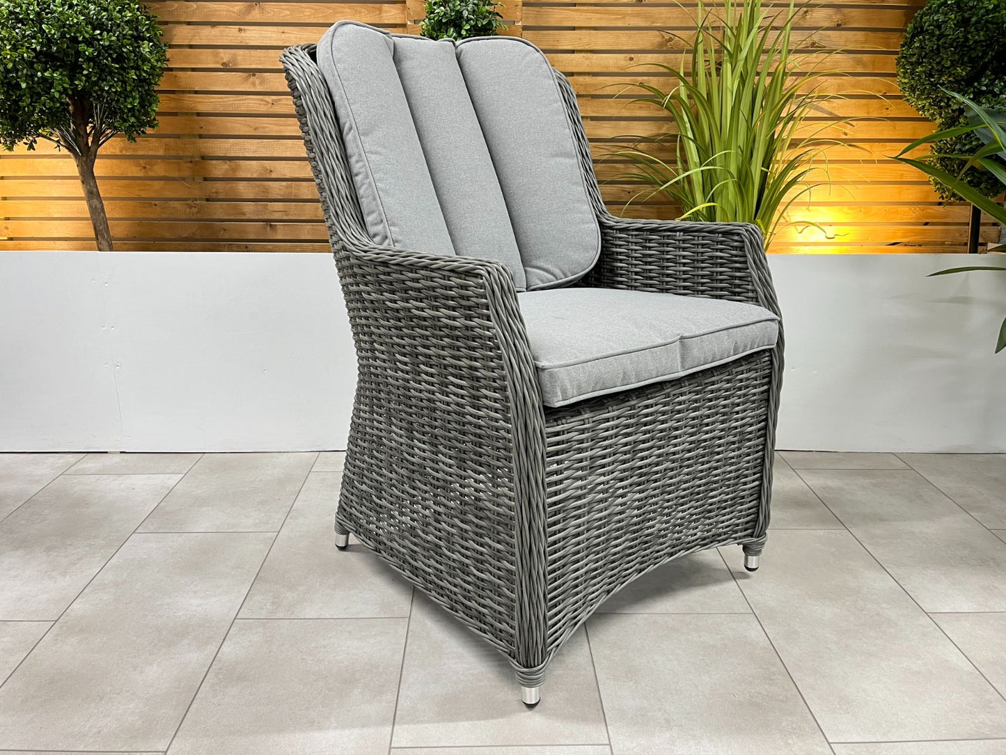 Chimes - Prestige Grey Madrid 4 Seat Dining Set - 1.05m Round Table