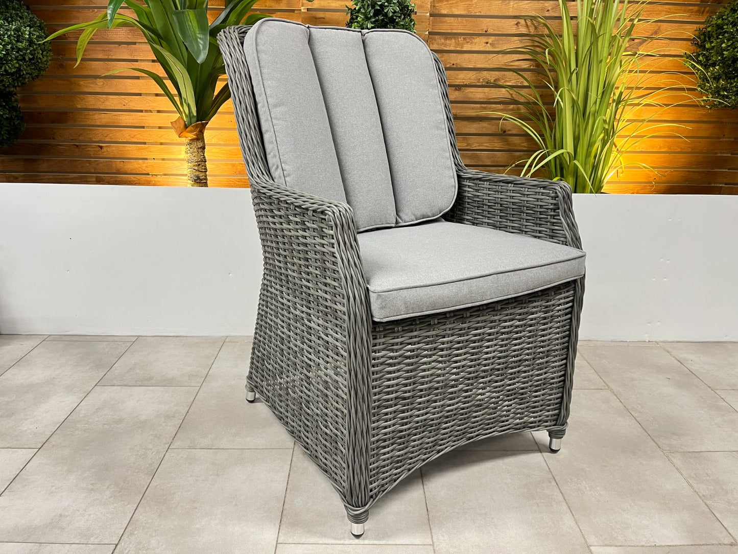 Chimes - Prestige Grey Madrid 6 Seat Round Dining Set - 1.3 Meter Round Table - LOW STOCK