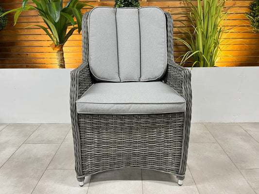 Chimes - Prestige Grey Madrid 6 Seat Round Dining Set - 1.3 Meter Round Table - LOW STOCK