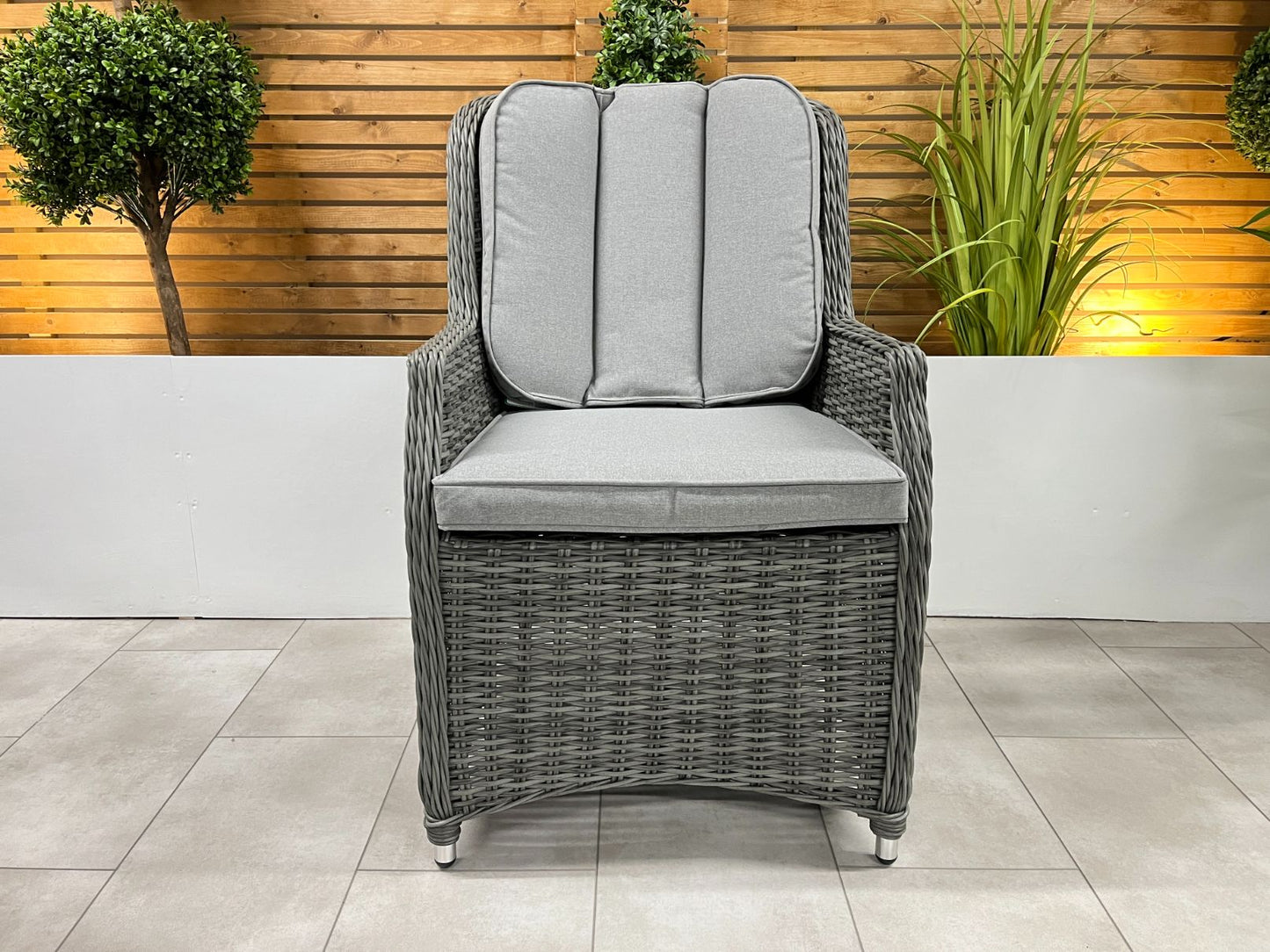 Chimes - Prestige Grey Madrid 6 Seat Rectangular Dining Set - 1 Meter x 1.5 Meter Rectangular Table