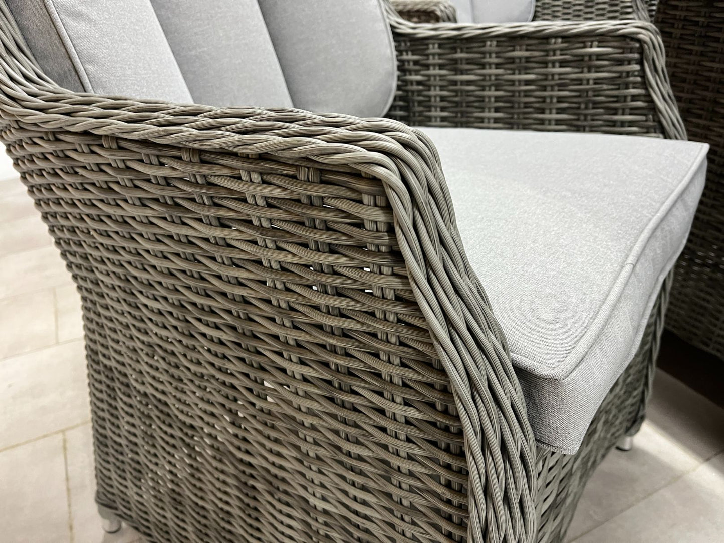 Chimes - Prestige Grey Madrid 8 Seat Rectangular Dining Set - 1 Meter x 2 Meter Rectangular Table