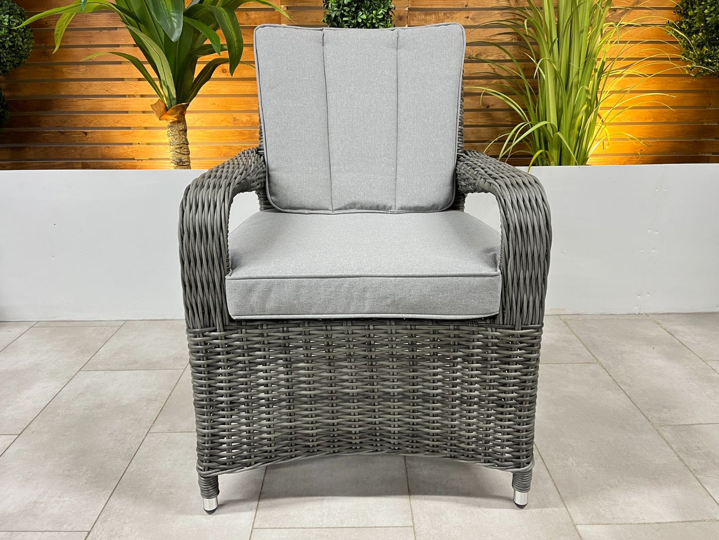 Chimes - Prestige Grey Valencia 6 Seat Round Dining Set - 1.3 Meter Round Table