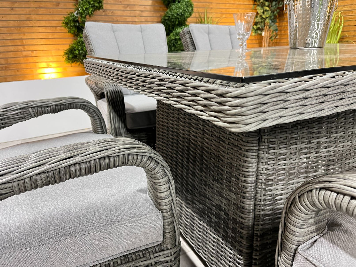 Chimes - Prestige Grey Valencia 6 Seat Rectangular Dining Set - 1 Meter x 1.5 Meter Rectangular Table