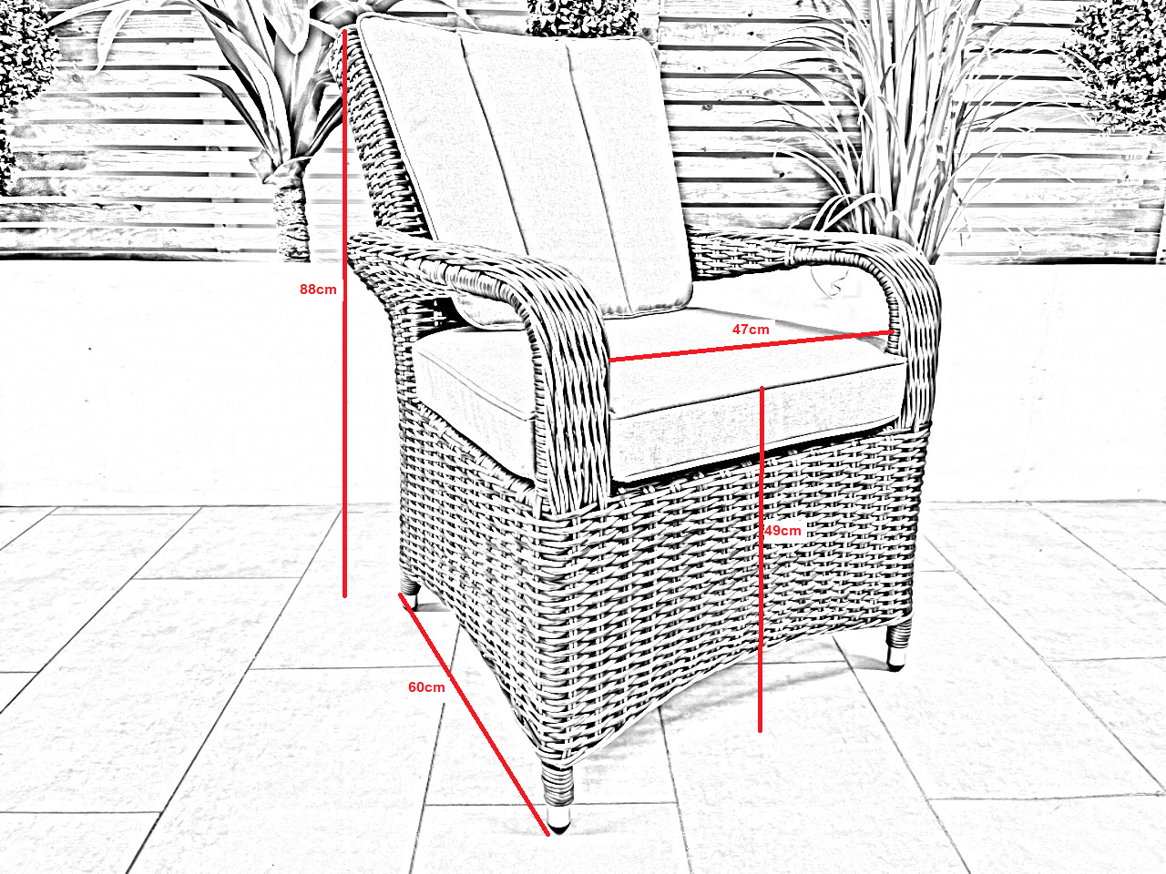 Chimes - Prestige Grey Valencia 6 Seat Round Dining Set - 1.5 Meter Round Table With Firepit
