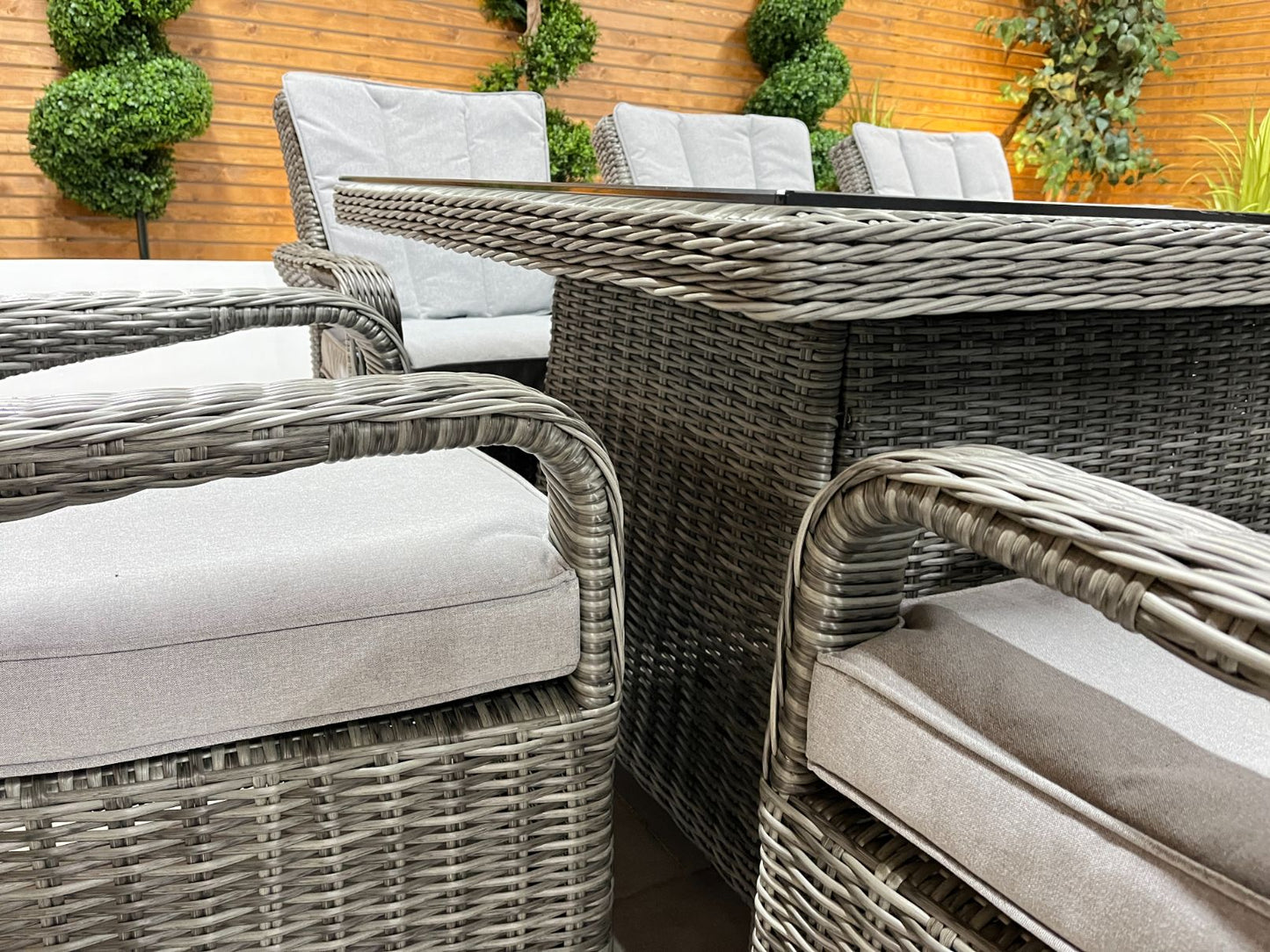 Chimes - Prestige Grey Valencia 8 Seat Rectangular Dining Set - 1 Meter x 2 Meter Rectangular Table