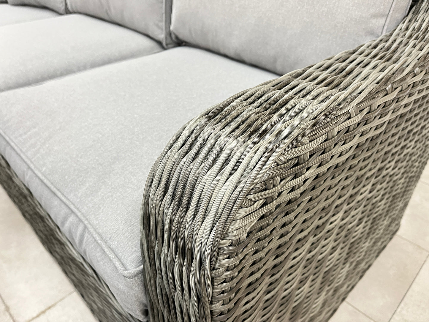 Chimes - Prestige Grey Vienna Deluxe Corner Sofa Set With Firepit table & 2 Benches - LOW STOCK