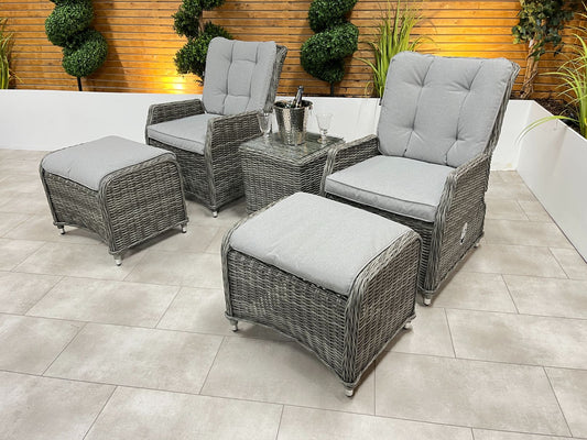 Chimes - Prestige Grey Amore Reclining Lounge Set - LOW STOCK