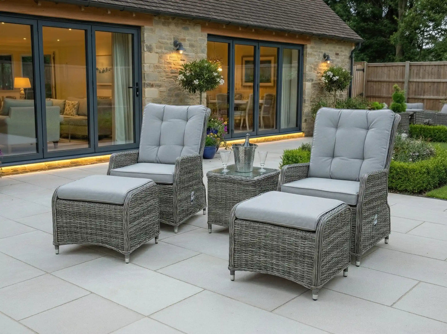 Chimes - Prestige Grey Amore Reclining Lounge Set - LOW STOCK