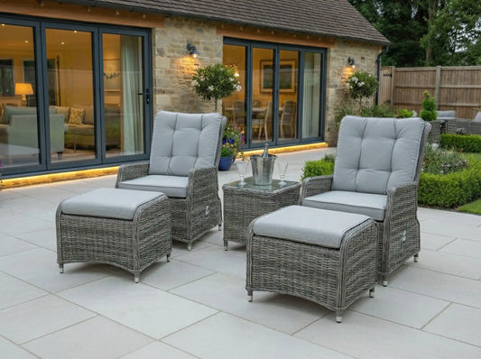 Chimes - Prestige Grey Amore Reclining Lounge Set - LOW STOCK