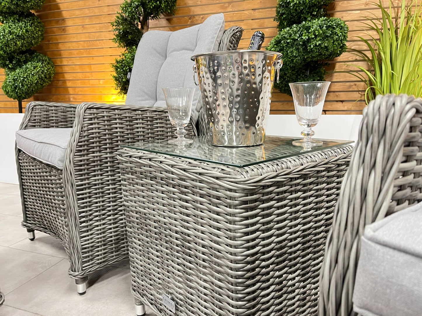 Chimes - Prestige Grey Amore Reclining Lounge Set - LOW STOCK