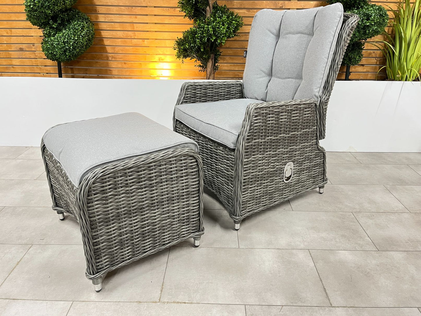 Chimes - Prestige Grey Amore Reclining Lounge Set - LOW STOCK