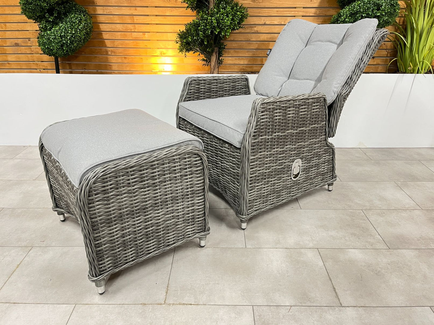 Chimes - Prestige Grey Amore Reclining Lounge Set - LOW STOCK