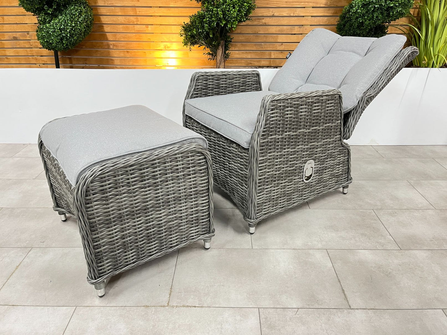 Chimes - Prestige Grey Amore Reclining Lounge Set - LOW STOCK