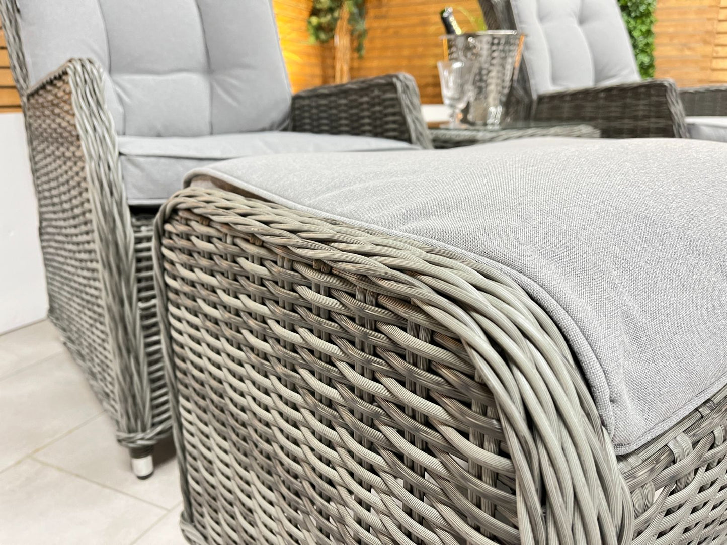 Chimes - Prestige Grey Amore Reclining Lounge Set - LOW STOCK
