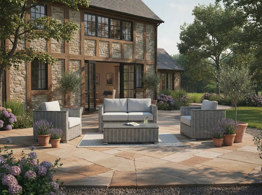 Chimes - Monaco Aluminium 2 Seat Sofa Set with Coffee Table - Rope Weave - LOW STOCK