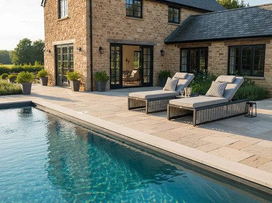 Chimes - Monaco Aluminium Sun Lounger Set with Coffee Table - Rope Weave