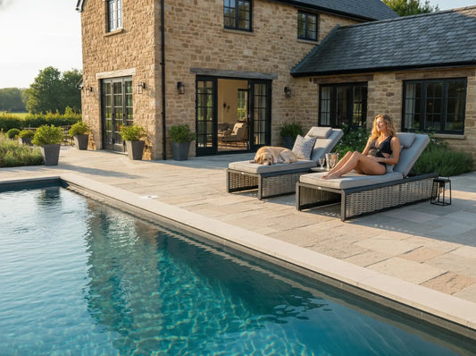 Chimes - Monaco Aluminium Sun Lounger Set with Coffee Table - Rope Weave