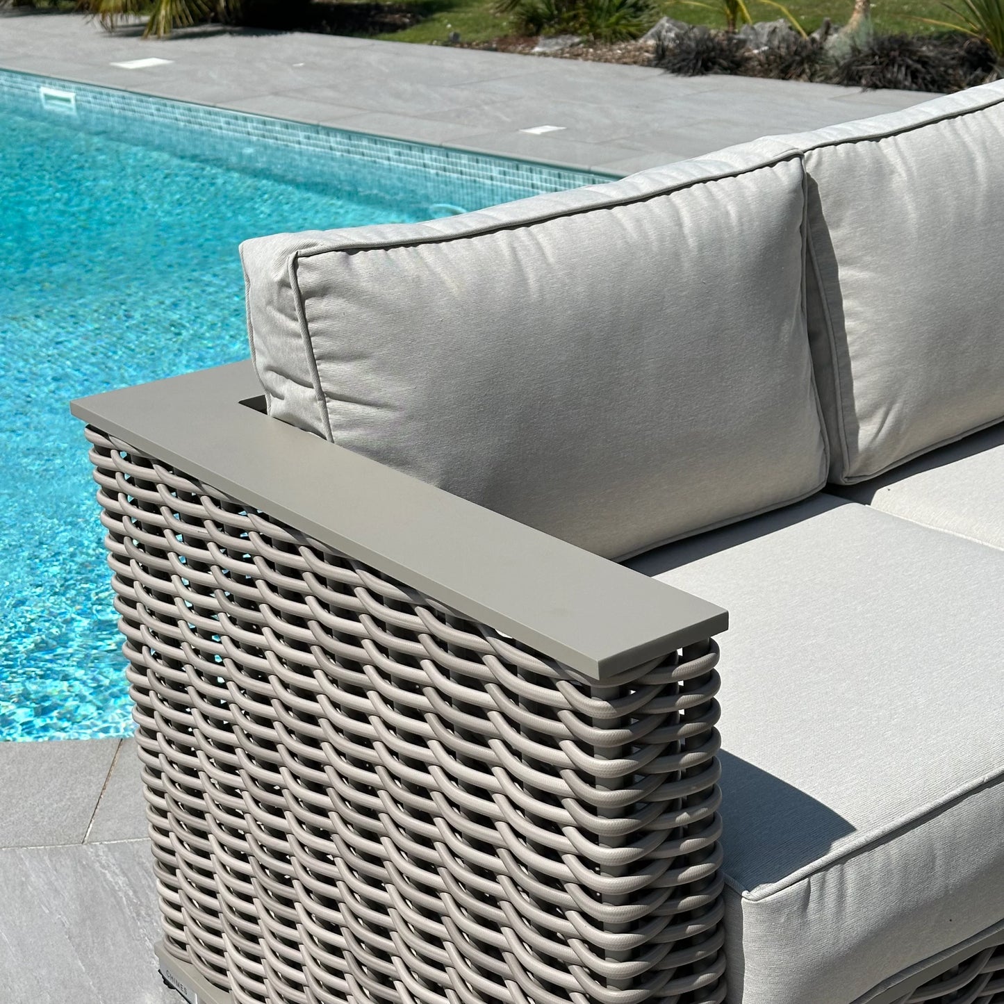 Chimes - Monaco Aluminium & Rope 3 Seat Sofa Set with Coffee Table - Cream