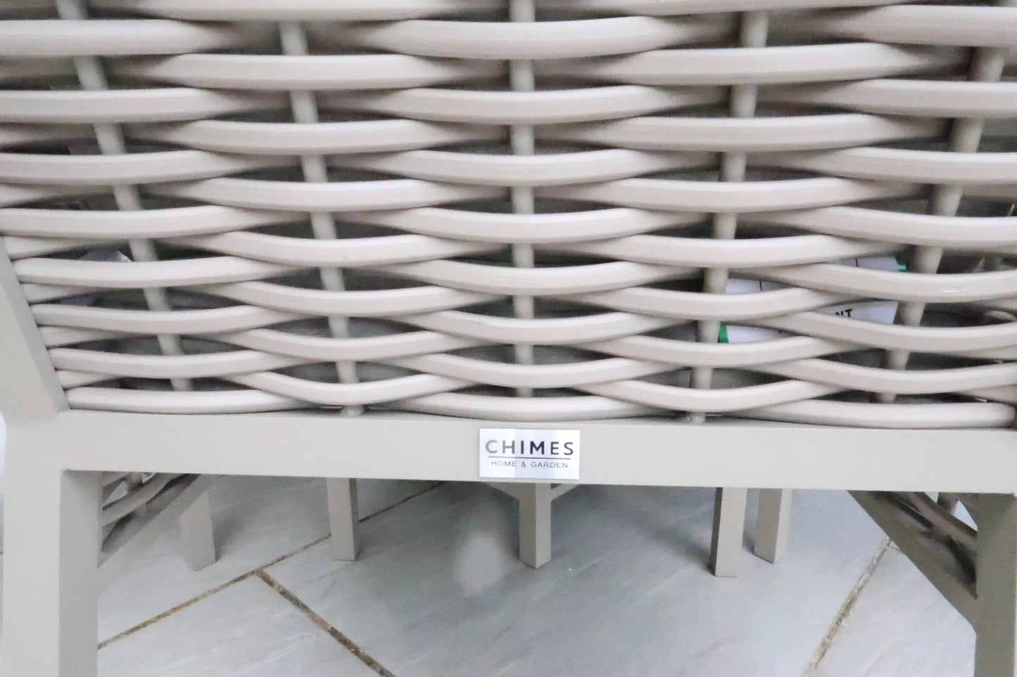 Chimes - Monaco Aluminium 8 Seat Round Dining Set - 1.8 Meter Round Table With Firepit - Rope Weave - Cream