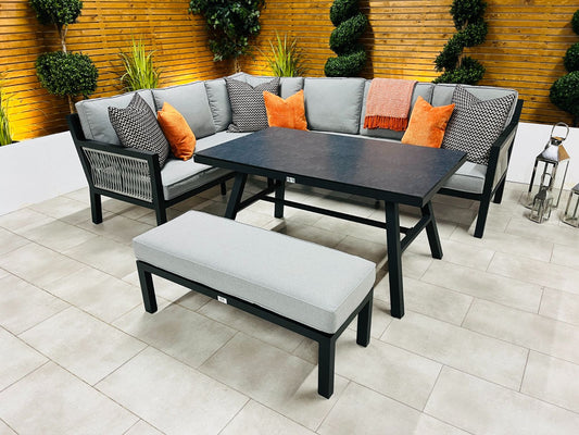 Chimes - Seville Aluminium & Rope Casual Corner Dining Set - Left Hand