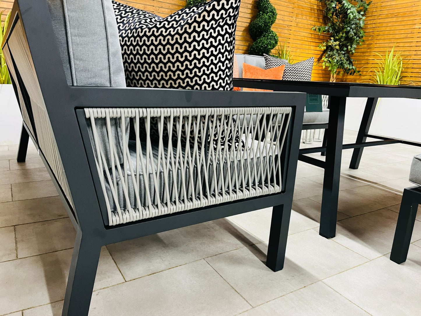 Chimes - Seville Aluminium & Rope Casual Corner Dining Set - Left Hand