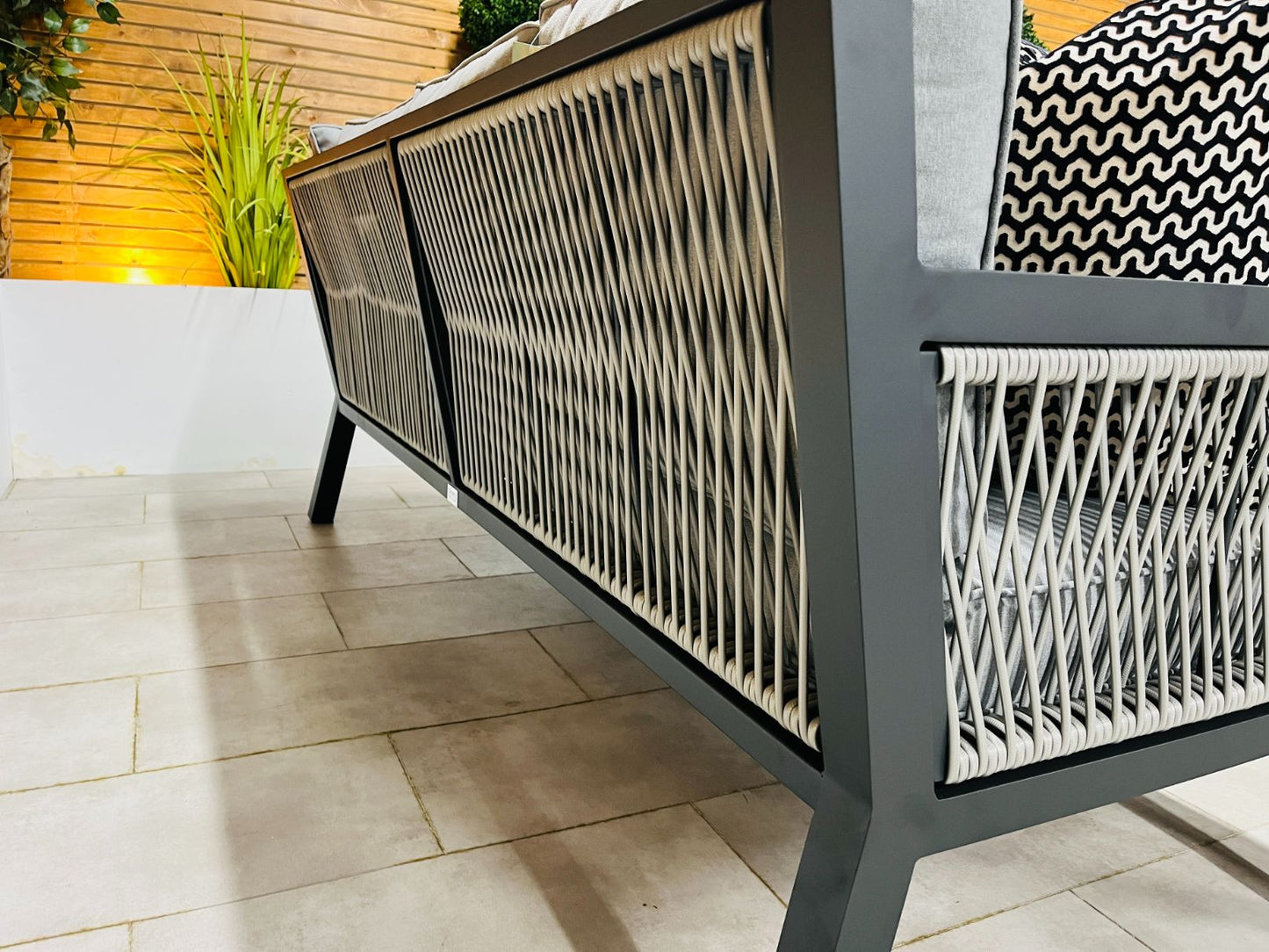 Chimes - Seville Aluminium & Rope Casual Corner Dining Set - Left Hand