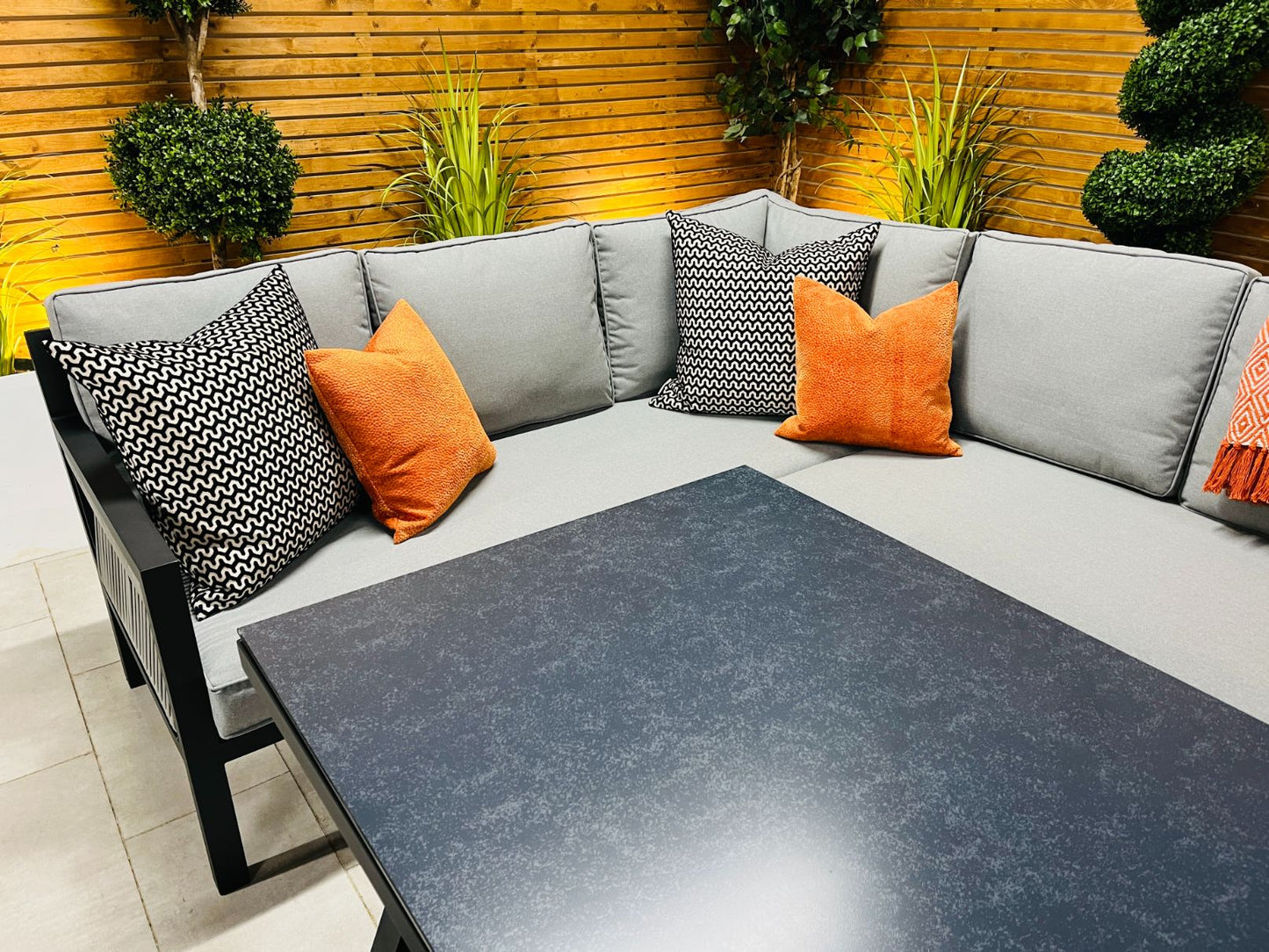 Chimes - Seville Aluminium & Rope Casual Corner Dining Set - Left Hand