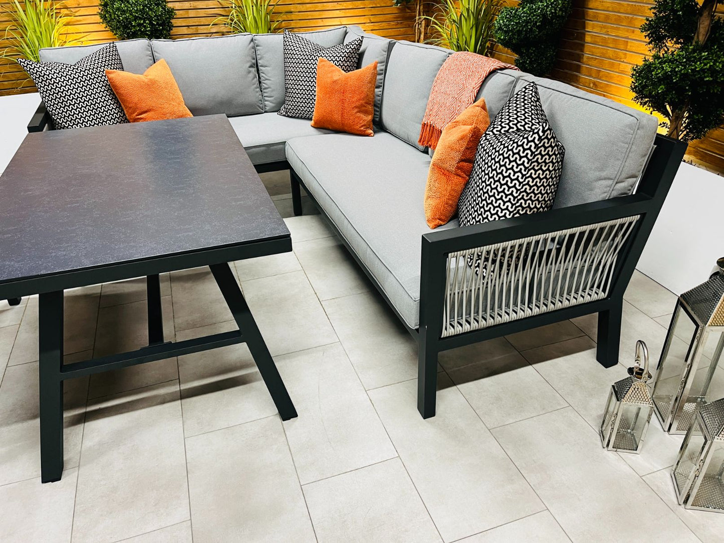 Chimes - Seville Aluminium & Rope Casual Corner Dining Set - Left Hand