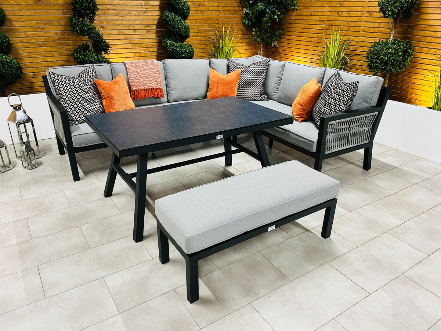 Chimes - Seville Aluminium & Rope Casual Corner Dining Set - Right Hand