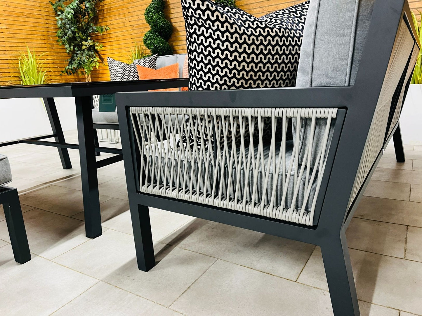 Chimes - Seville Aluminium & Rope Casual Corner Dining Set - Right Hand