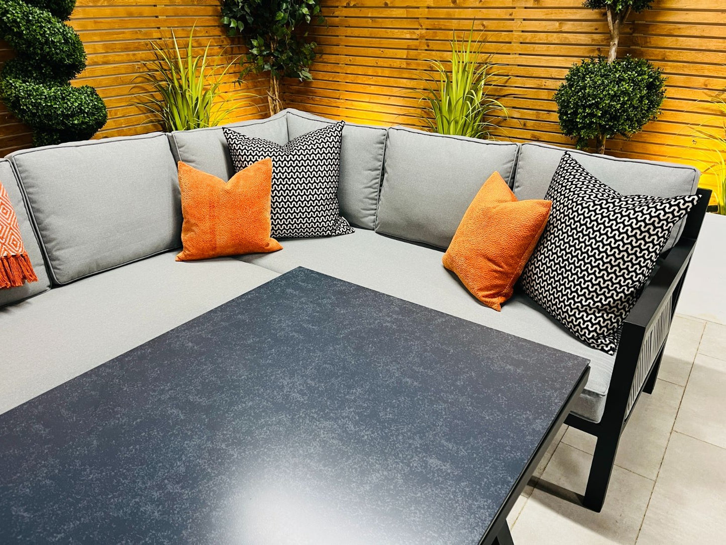 Chimes - Seville Aluminium & Rope Casual Corner Dining Set - Right Hand