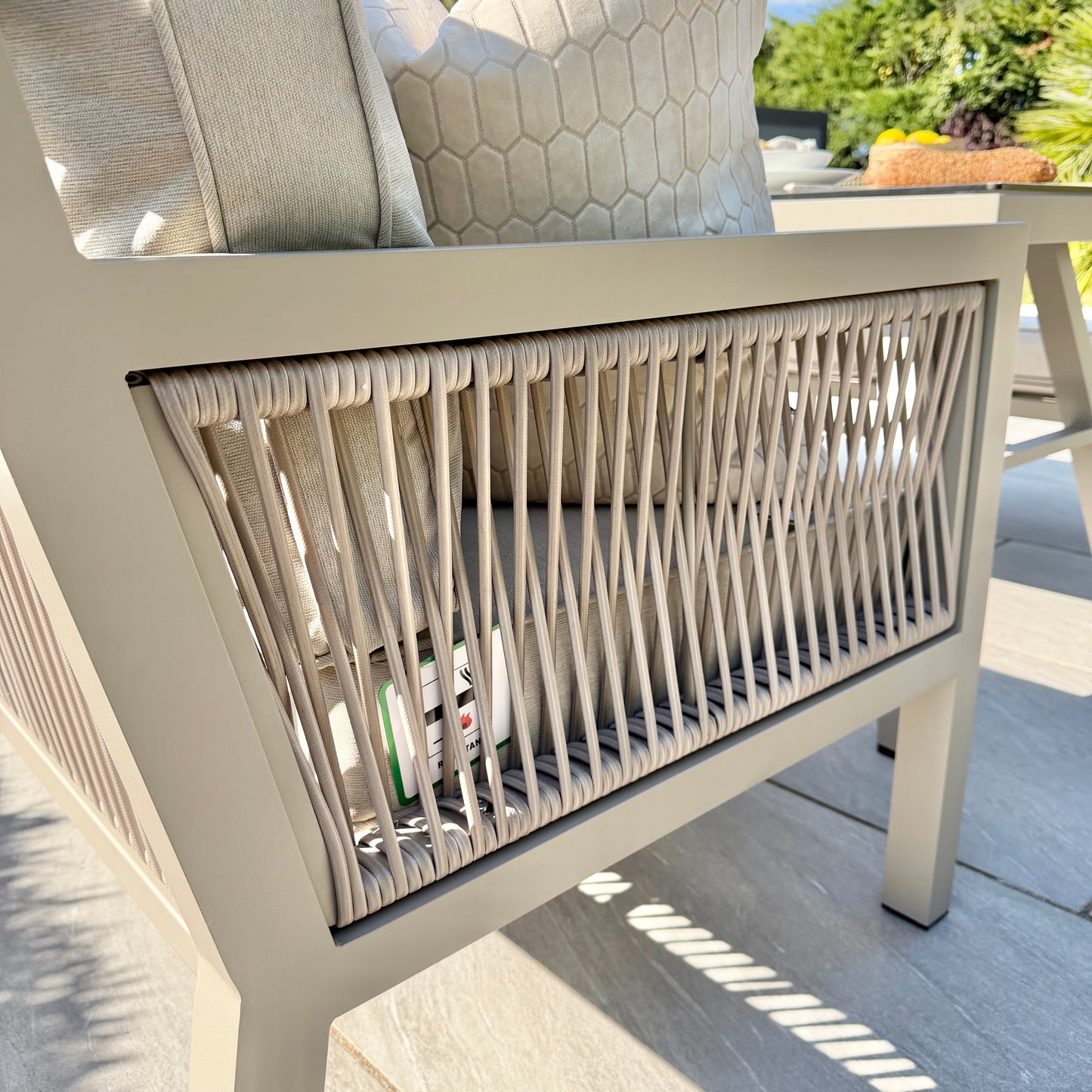 Chimes - Seville Aluminium & Rope Casual Corner Dining Set - Right Hand - Champagne
