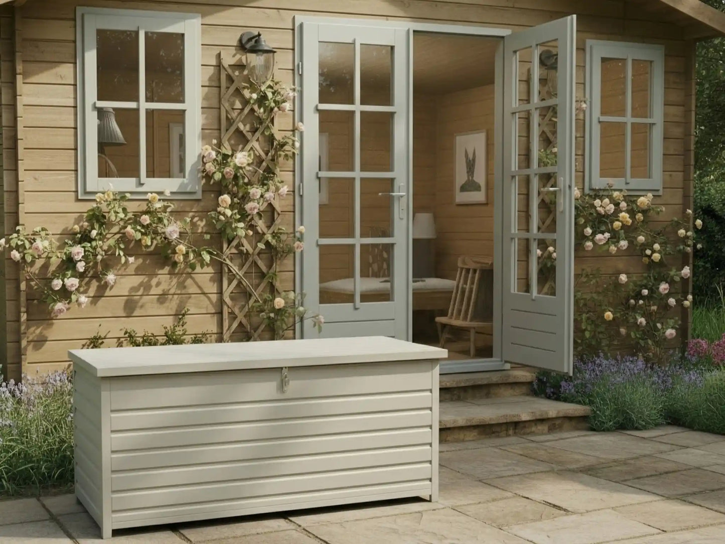 Chimes - Aluminium Cushion Storage Box - Cream