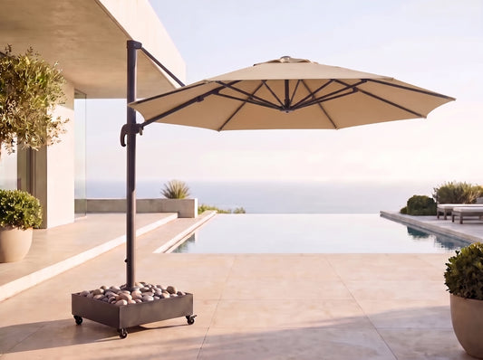 Chimes - Como 3m Round Crank & Tilt Cantilever Parasol - Beige