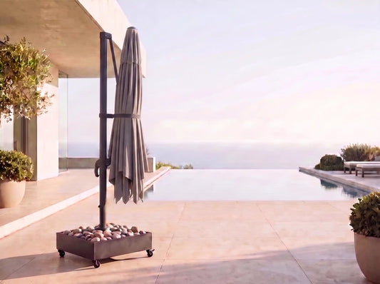 Chimes - Como 3m x 2m Rectangular Crank & Tilt Cantilever Parasol - Grey