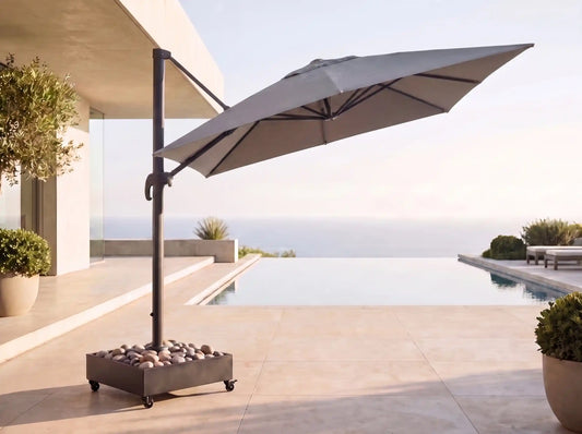Chimes - Como 2.5m Square Crank & Tilt Cantilever Parasol - Grey