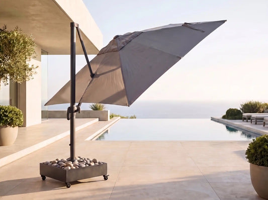 Chimes - Como 2.5m Square Crank & Tilt Cantilever Parasol - Grey