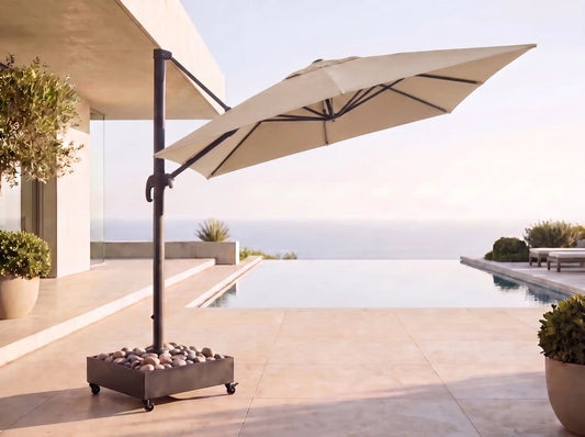 Chimes - Como 2.5m Square Crank & Tilt Cantilever Parasol - Beige