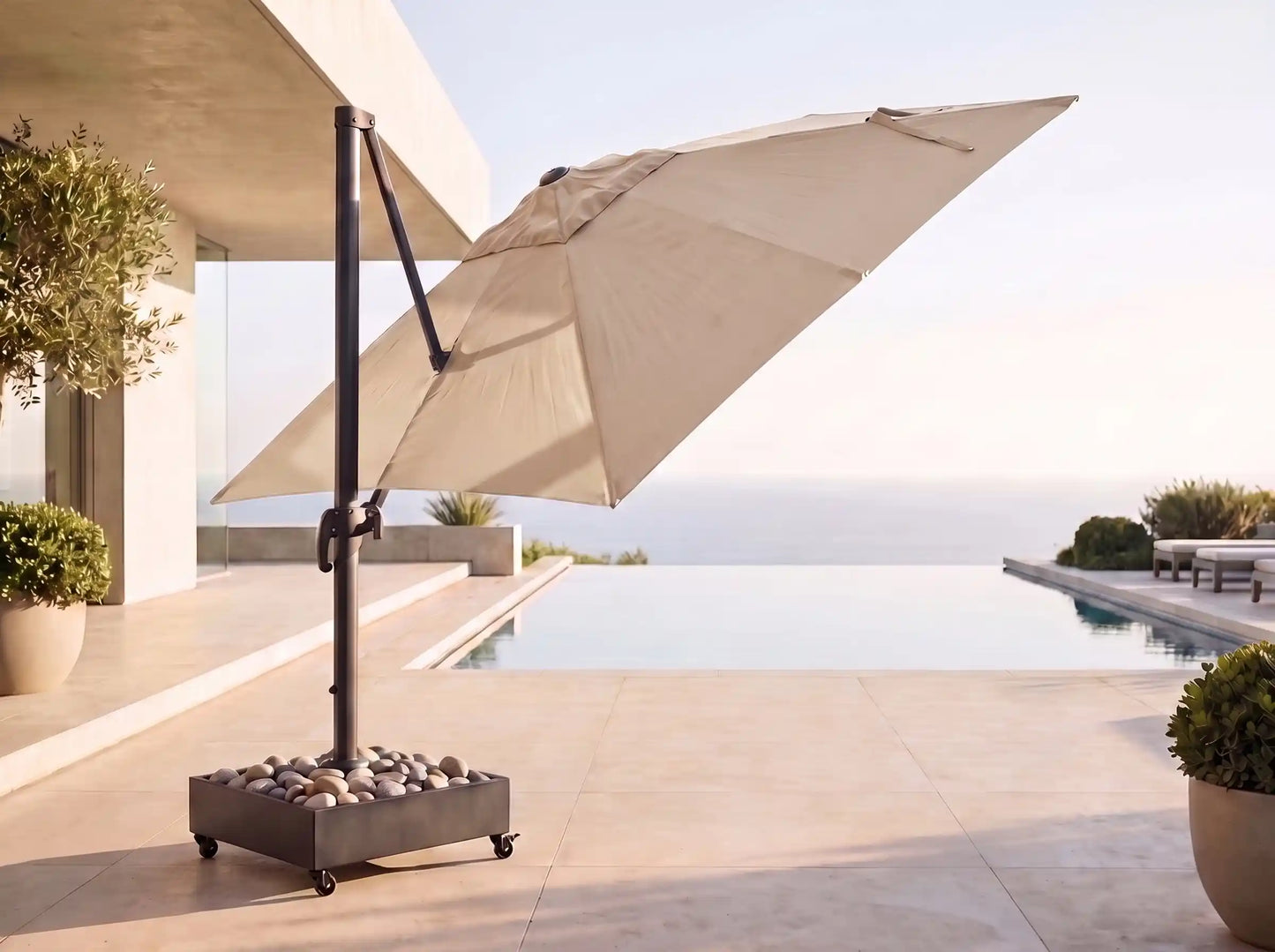 Chimes - Como 2.5m Square Crank & Tilt Cantilever Parasol - Beige
