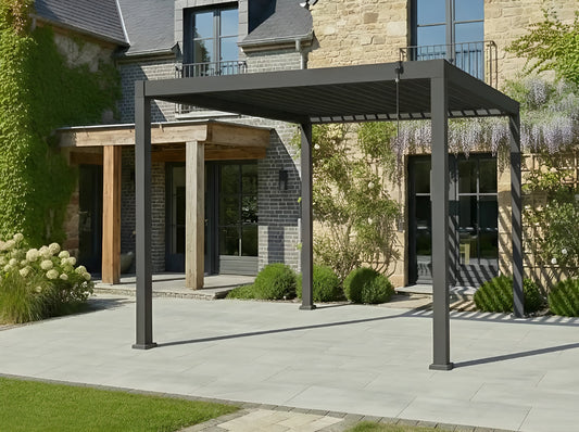 Chimes - Rivaro 3m x 3m Solar LED Aluminium Pergola