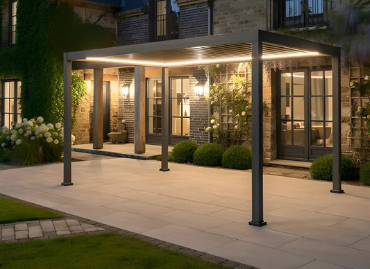 Chimes - Rivaro 4m x 3m Solar LED Aluminium Pergola