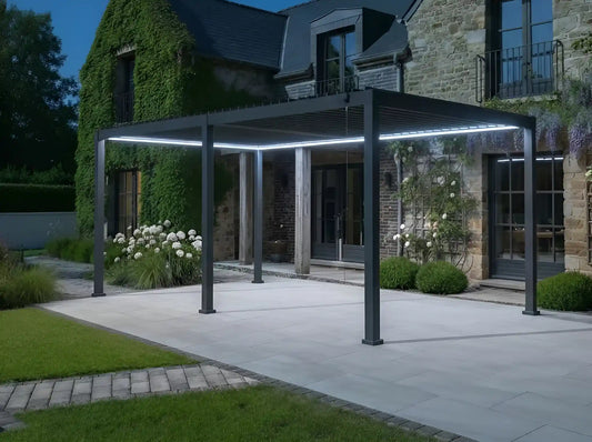 Chimes - Rivaro 6m x 3m Solar LED Aluminium Pergola
