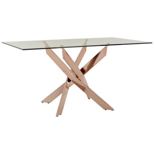 Chimes - Deana Rectangular Rose Gold Dining Table